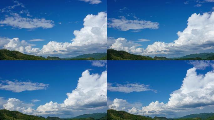 25秒4K延时水尾鳌山高空蓝天白云