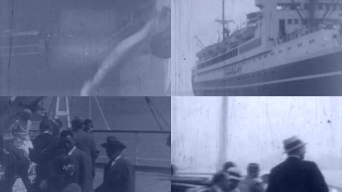 30年代旅美出国留学生远洋商船航行停泊
