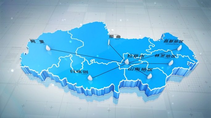 【西藏】E3D三维简约立体地图