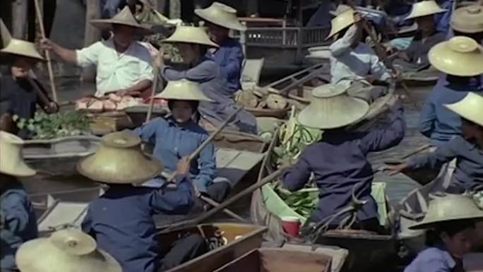 70年代泰国水上人家集市