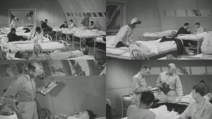40年代美军战地野战医院医生询问患者恢复