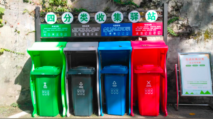 垃圾分类高清归类垃圾桶垃圾箱垃圾站