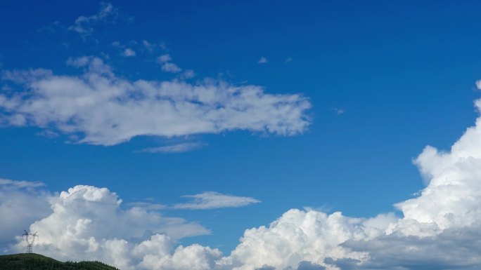 【4K延时】王堡鳌山高空蓝天白云25秒