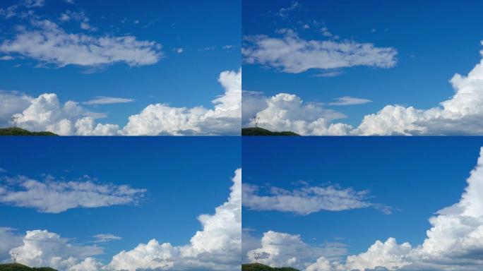 【4K延时】王堡鳌山高空蓝天白云25秒
