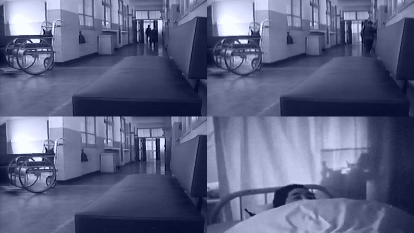 50年代医院病房楼道住院处患者病患卧床