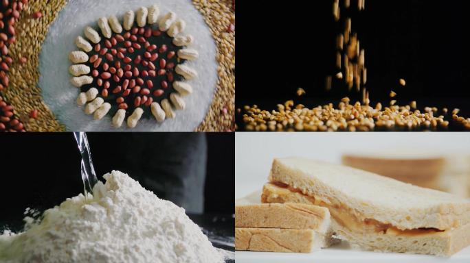 手工面包制作全过程，面粉鸡蛋糖花生麦子