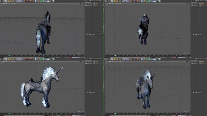 远古独角兽神兽神马C4D模型工程cg影视