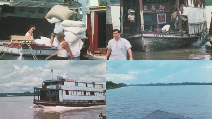 80年代广州码头个体户贩卖搬运货物客轮