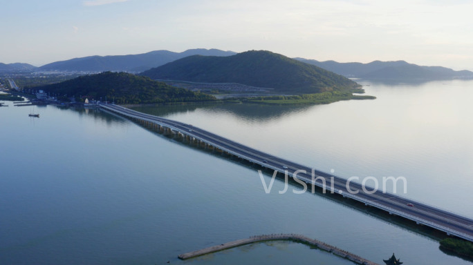 西山岛太湖大桥航拍4K原素材