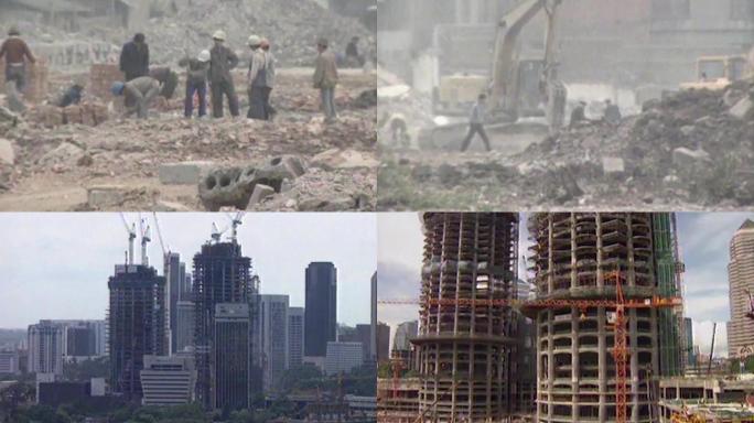 90年代吉隆坡双子塔施工建设