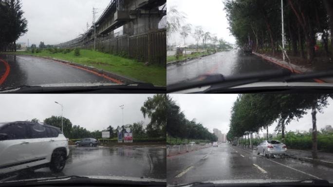 雨天丁香湖道路