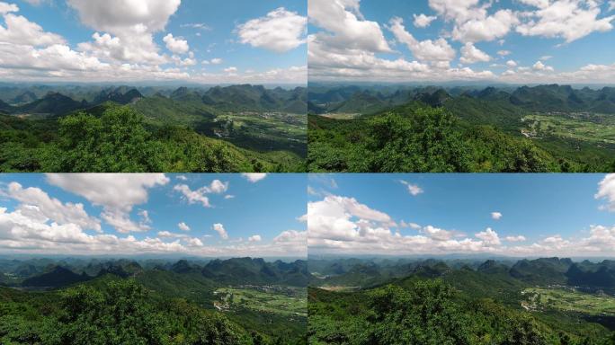 4K桂林山水尧山蓝天白云延时摄影32秒