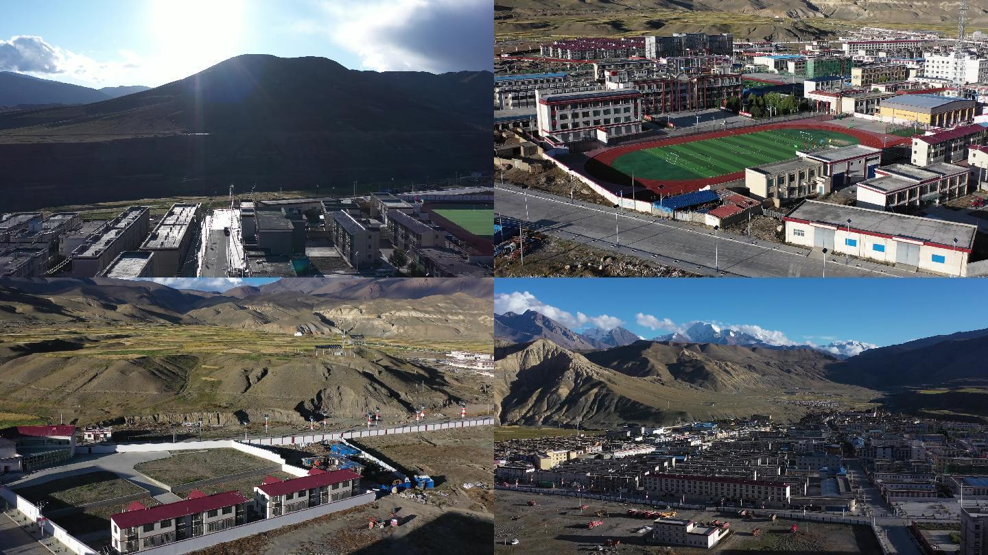 西藏日喀则市吉隆县县城航拍