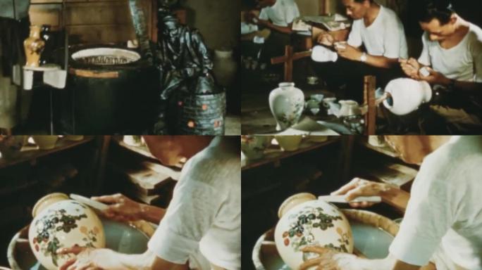 40年代民族传统手工艺作坊生产加工景泰蓝