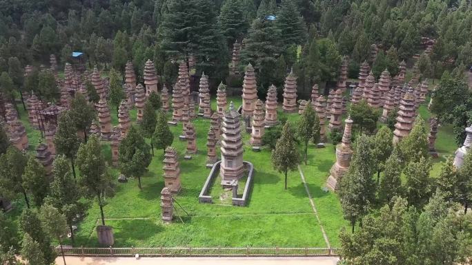 嵩山少林寺塔林航拍登封河南