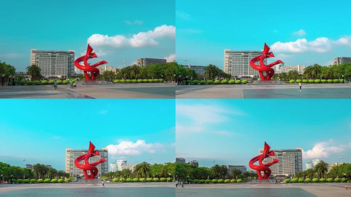 东莞中心广场标志大范围延时摄影