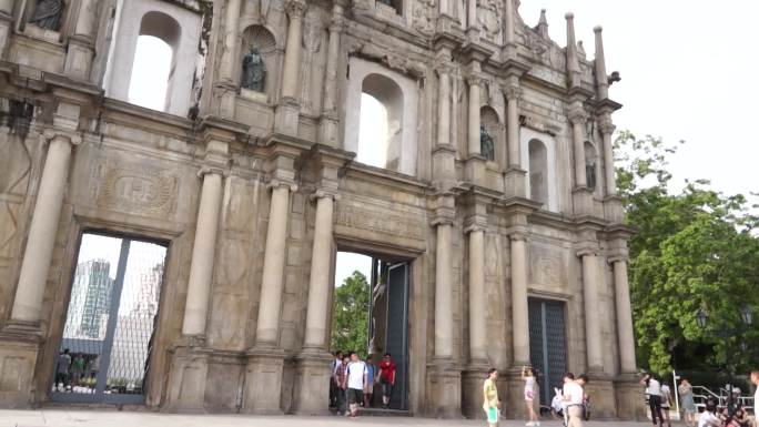 澳门大三巴大炮台旅游葡式建筑大湾区