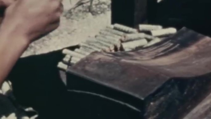 40年代民族传统手工艺作坊生产制作鞭炮竹