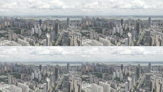 实拍4K现代都市楼群发展武汉