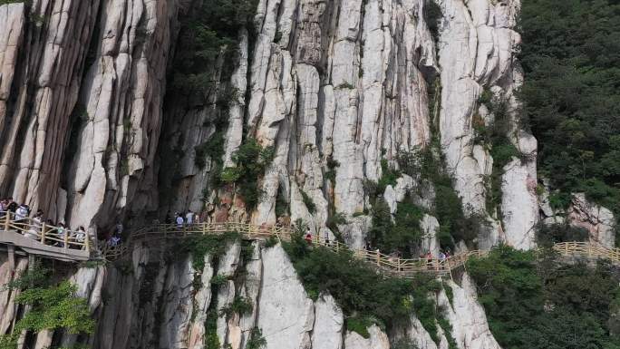 嵩山少林寺栈道航拍登封河南