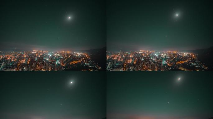 8K兰州城市星空背景延时
