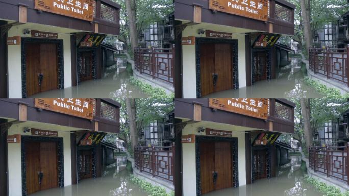 重庆著名景点磁器口的商业区被洪水淹没