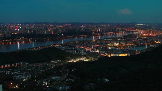 4K长沙河西大学城湘江夜晚大景02