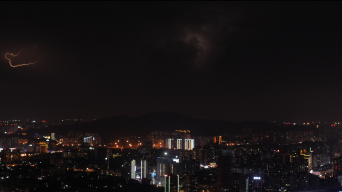 4K城市夜空疯狂闪电21