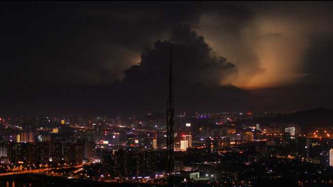 4K城市夜空疯狂闪电07