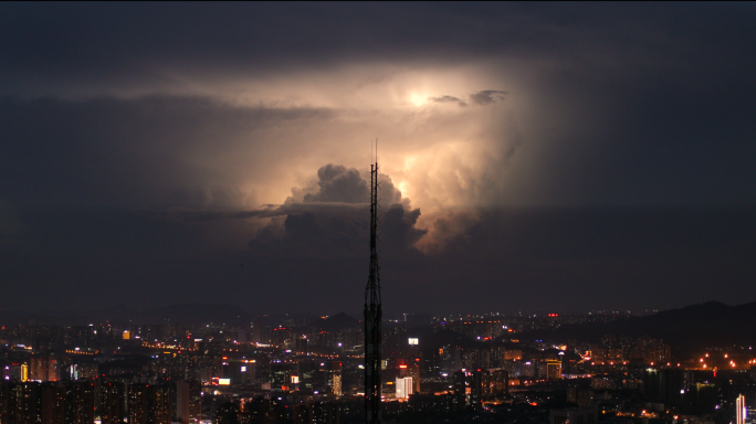 城市夜空疯狂闪电02