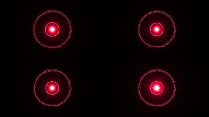 4K红粉色电流光圈光点辐射扩散通道动画