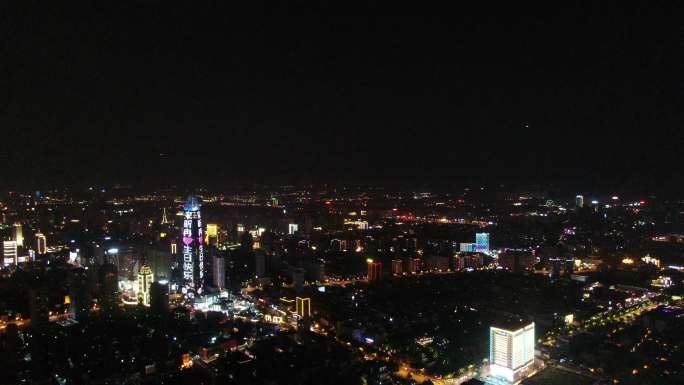 济南地标绿地中心航拍夜景道路4k济南高度