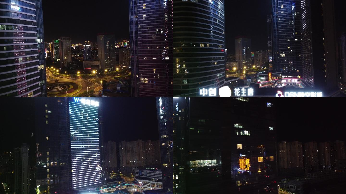 赣州中创高楼夜景航拍