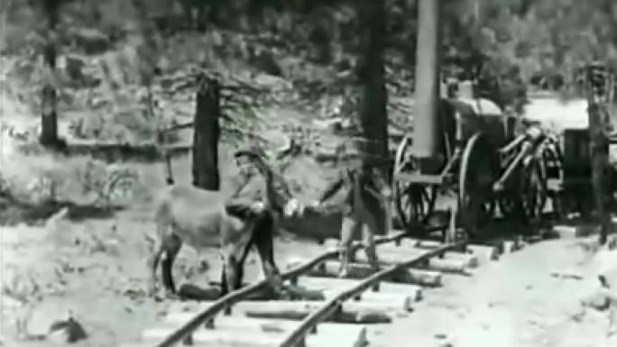 19世纪火车轨道、老火车发明实验
