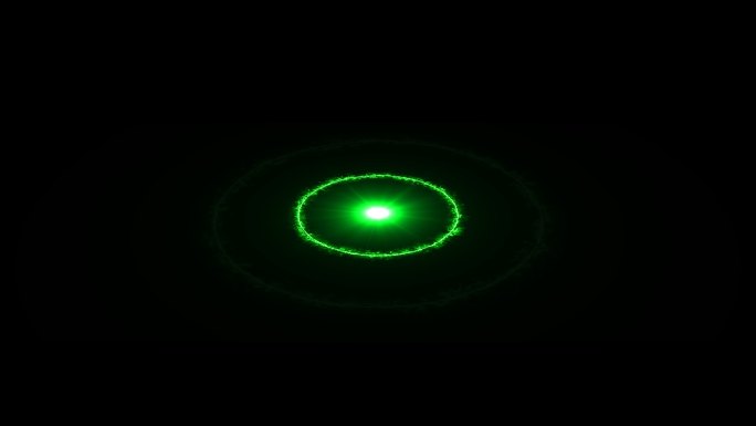 立体4K绿色电流光圈光点辐射扩散通道动画