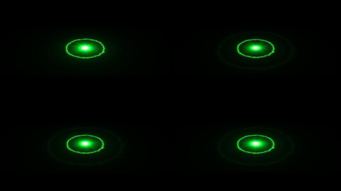 立体4K绿色电流光圈光点辐射扩散通道动画