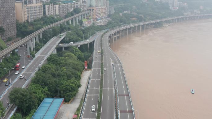 重庆沿江公路航拍