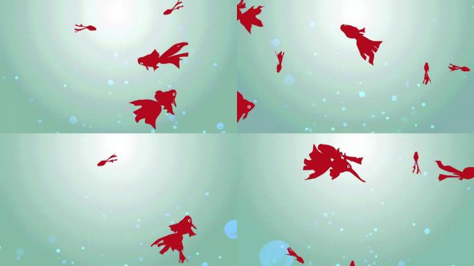 卡通幻想大鱼海洋背景视频