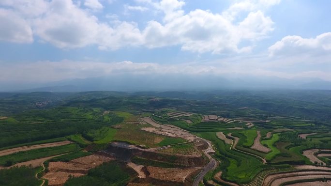 黄土高原梯田航拍2