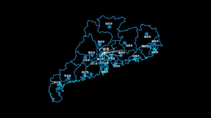 广东省地图区域辐射城市通道视频