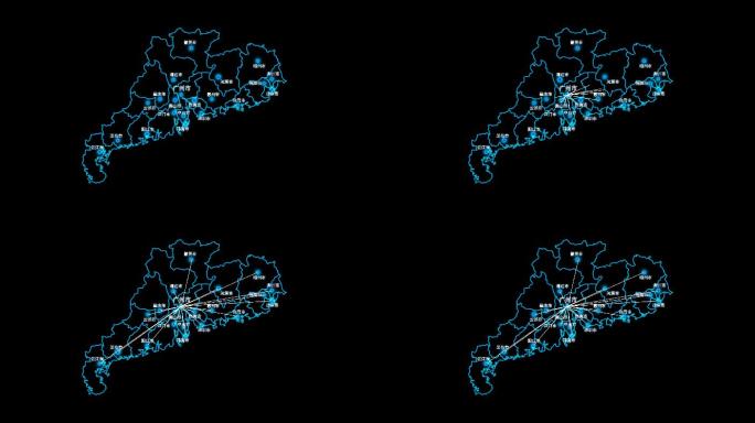 广东省地图区域辐射城市通道视频