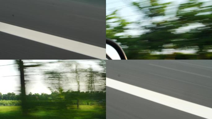 速度感，公路开车赛车快速感，路上风景4k