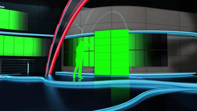 电视广播新闻虚拟演播室展示ae模板
