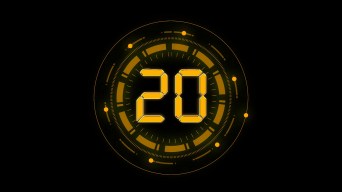 金黄色科技液晶20秒倒数计时通道视频视频素材