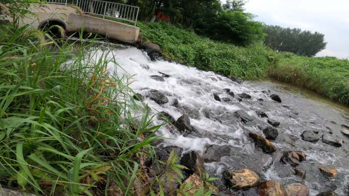 g河边流水高清素材，青山绿水小河1