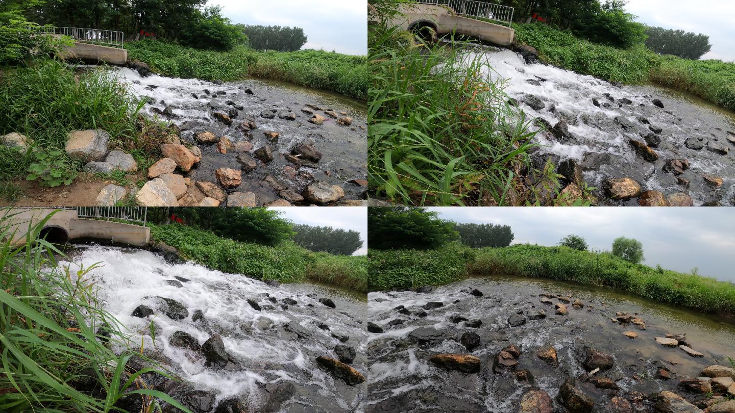 g河边流水高清素材，青山绿水小河1