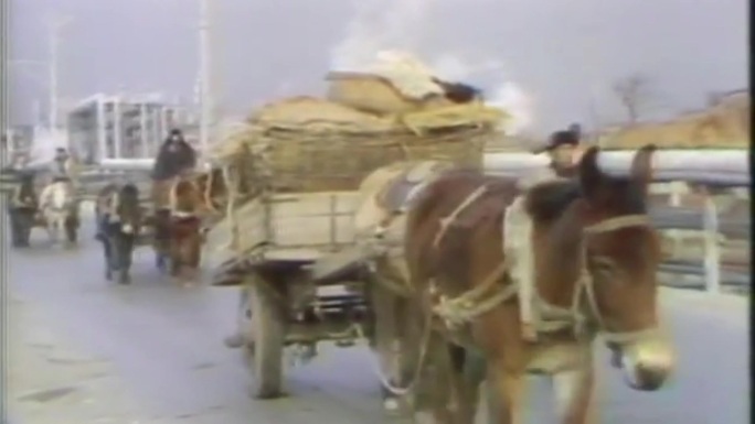70年代中国火车、马车运输