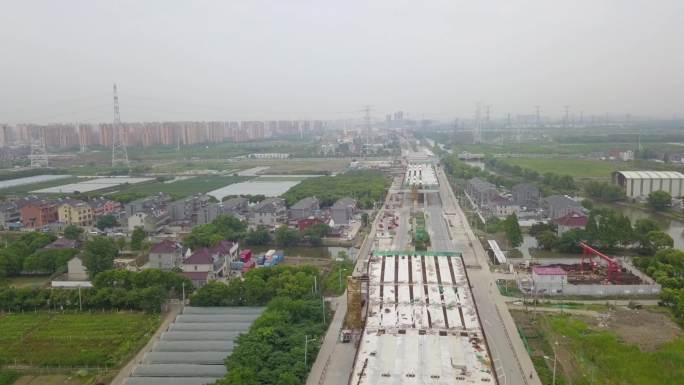 上海青浦崧泽高架路施工