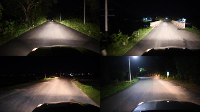 乡村晚上开车-4k视频（原创）