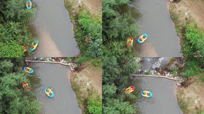 夏季避暑漂流航拍